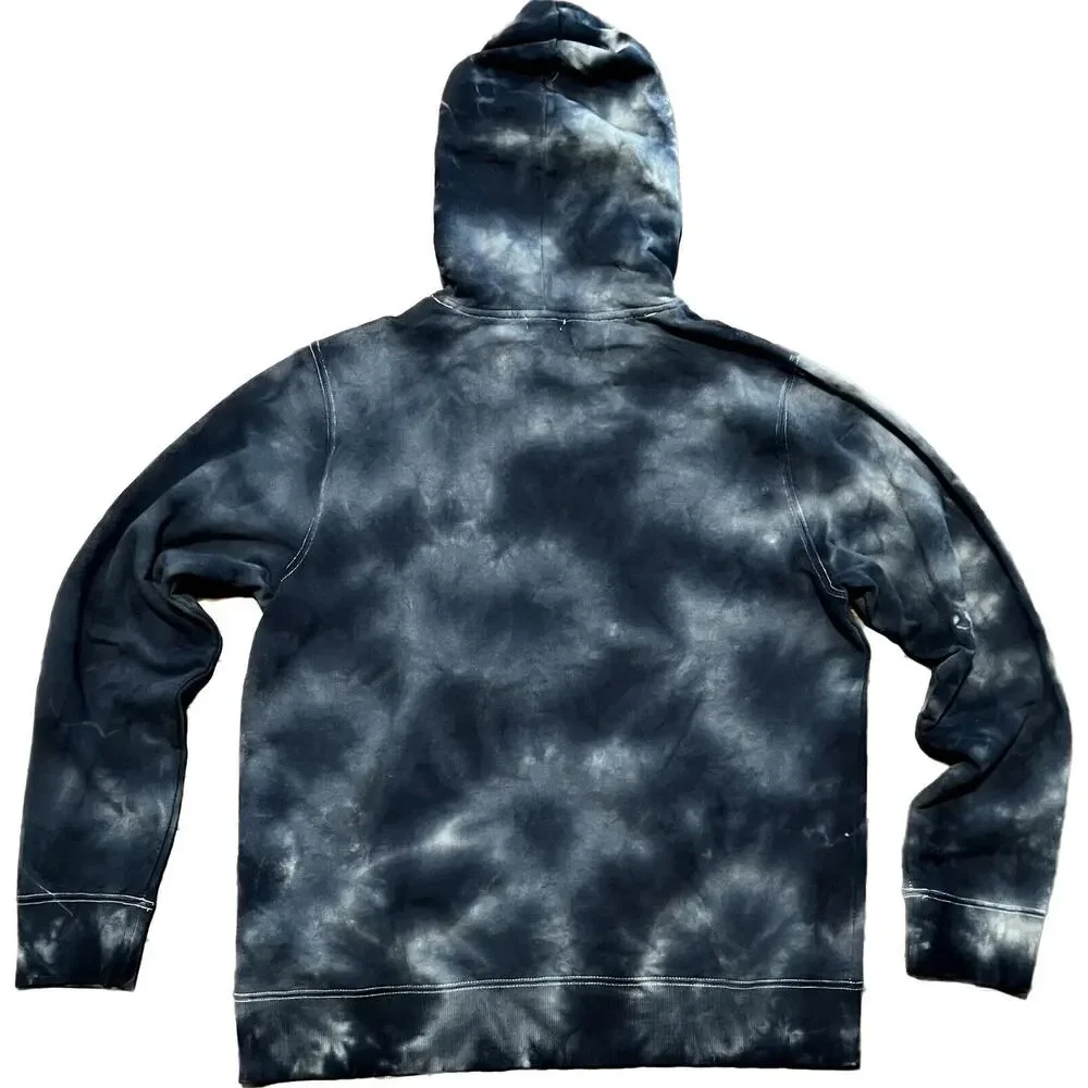 True Religion Buddha Foil Tie Dye Blue Hoodie Mens Size 2XL Pullover XXL NWT